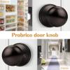 imageProbrico HallCloset Door Knobs Matte Black Passage Door Knobs Round Interior Keyless NonLocking Door Handles4 PackOil Rubbed Bronze