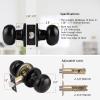 imageProbrico HallCloset Door Knobs in Matte Black Finish Interior Round Passage Door Knobs NonLocking Door Handles3 PackBlack