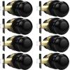 imageProbrico HallCloset Door Knobs in Matte Black Finish Interior Round Passage Door Knobs NonLocking Door Handles3 PackBlack