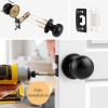 imageProbrico HallCloset Door Knobs in Matte Black Finish Interior Round Passage Door Knobs NonLocking Door Handles3 PackBlack