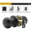 imageProbrico HallCloset Door Knobs in Matte Black Finish Interior Round Passage Door Knobs NonLocking Door Handles3 PackBlack