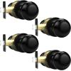 imageProbrico HallCloset Door Knobs in Matte Black Finish Interior Round Passage Door Knobs NonLocking Door Handles3 PackBlack