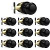 imageProbrico HallCloset Door Knobs in Matte Black Finish Interior Round Passage Door Knobs NonLocking Door Handles3 PackBlack