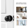 imageProbrico HallCloset Door Knobs in Matte Black Finish Interior Round Passage Door Knobs NonLocking Door Handles3 PackBlack