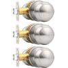 imageProbrico HallCloset Door Knobs in Matte Black Finish Interior Round Passage Door Knobs NonLocking Door Handles3 PackBrushed Nickel