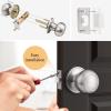 imageProbrico HallCloset Door Knobs in Matte Black Finish Interior Round Passage Door Knobs NonLocking Door Handles3 PackBrushed Nickel