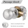 imageProbrico HallCloset Door Knobs in Matte Black Finish Interior Round Passage Door Knobs NonLocking Door Handles3 PackBrushed Nickel