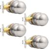 imageProbrico HallCloset Door Knobs in Matte Black Finish Interior Round Passage Door Knobs NonLocking Door Handles3 PackBrushed Nickel
