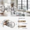 imageProbrico HallCloset Door Knobs in Matte Black Finish Interior Round Passage Door Knobs NonLocking Door Handles3 PackBrushed Nickel