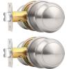 imageProbrico HallCloset Door Knobs in Matte Black Finish Interior Round Passage Door Knobs NonLocking Door Handles3 PackBrushed Nickel
