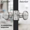imageProbrico HallCloset Door Knobs in Matte Black Finish Interior Round Passage Door Knobs NonLocking Door Handles3 PackBrushed Nickel