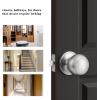 imageProbrico HallCloset Door Knobs in Matte Black Finish Interior Round Passage Door Knobs NonLocking Door Handles3 PackBrushed Nickel