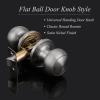 imageProbrico HallCloset Door Knobs in Matte Black Finish Interior Round Passage Door Knobs NonLocking Door Handles3 PackBrushed Nickel