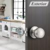 imageProbrico HallCloset Door Knobs in Matte Black Finish Interior Round Passage Door Knobs NonLocking Door Handles3 PackBrushed Nickel