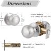 imageProbrico HallCloset Door Knobs in Matte Black Finish Interior Round Passage Door Knobs NonLocking Door Handles3 PackBrushed Nickel