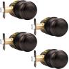 imageProbrico HallCloset Door Knobs in Matte Black Finish Interior Round Passage Door Knobs NonLocking Door Handles3 PackOil Rubbed Bronze