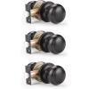 imageProbrico HallCloset Door Knobs in Matte Black Finish Interior Round Passage Door Knobs NonLocking Door Handles3 PackOil Rubbed Bronze