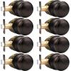 imageProbrico HallCloset Door Knobs in Matte Black Finish Interior Round Passage Door Knobs NonLocking Door Handles3 PackOil Rubbed Bronze
