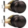 imageProbrico HallCloset Door Knobs in Matte Black Finish Interior Round Passage Door Knobs NonLocking Door Handles3 PackOil Rubbed Bronze
