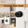 imageProbrico HallCloset Door Knobs in Matte Black Finish Interior Round Passage Door Knobs NonLocking Door Handles3 PackOil Rubbed Bronze