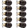 imageProbrico HallCloset Door Knobs in Matte Black Finish Interior Round Passage Door Knobs NonLocking Door Handles3 PackOil Rubbed Bronze