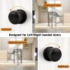 imageProbrico HallCloset Door Knobs in Matte Black Finish Interior Round Passage Door Knobs NonLocking Door Handles3 PackOil Rubbed Bronze