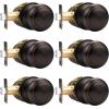 imageProbrico HallCloset Door Knobs in Matte Black Finish Interior Round Passage Door Knobs NonLocking Door Handles3 PackOil Rubbed Bronze