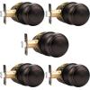 imageProbrico HallCloset Door Knobs in Matte Black Finish Interior Round Passage Door Knobs NonLocking Door Handles3 PackOil Rubbed Bronze