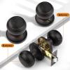 imageProbrico HallCloset Door Knobs in Matte Black Finish Interior Round Passage Door Knobs NonLocking Door Handles3 PackOil Rubbed Bronze