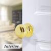 imageProbrico HallCloset Door Knobs in Matte Black Finish Interior Round Passage Door Knobs NonLocking Door Handles3 PackPolished Brass