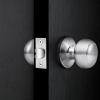 imageProbrico HallCloset Door Knobs in Matte Black Finish Interior Round Passage Door Knobs NonLocking Door Handles3 PackPolished Chrome