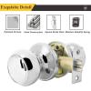 imageProbrico HallCloset Door Knobs in Matte Black Finish Interior Round Passage Door Knobs NonLocking Door Handles3 PackPolished Chrome
