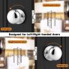 imageProbrico HallCloset Door Knobs in Matte Black Finish Interior Round Passage Door Knobs NonLocking Door Handles3 PackPolished Chrome