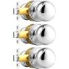 imageProbrico HallCloset Door Knobs in Matte Black Finish Interior Round Passage Door Knobs NonLocking Door Handles3 PackPolished Chrome
