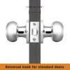 imageProbrico HallCloset Door Knobs in Matte Black Finish Interior Round Passage Door Knobs NonLocking Door Handles3 PackPolished Chrome