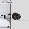 imageProbrico Keyed Alike Exterior Door Knobs with Lock Coastal Oil Rubbed Bronze Entry Door Knobs with Same Keys Interior Entrance Round Ball Shape Door Locksets 3Pack