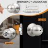 imageProbrico Keyless Door Knobs and Handles Bedroom or Bathroom Privacy Leversets Oil Rubbed Bronze 6 Pack Door KnobStyle 5763Brushed Nickel