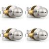 imageProbrico Keyless Door Knobs and Handles Bedroom or Bathroom Privacy Leversets Oil Rubbed Bronze 6 Pack Door KnobStyle 5763Brushed Nickel