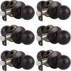 imageProbrico Keyless Door Knobs and Handles Bedroom or Bathroom Privacy Leversets Oil Rubbed Bronze 6 Pack Door KnobStyle 5763Oil Rubbed Bronze