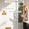 imageProbrico Keyless Entry Door Lock with Handle Smart Locks for Front Door Black Keypad Door Lock with Handle Fingerprint Door Lock Electronic Keypad Deadbolt with Handle Lever App Control Auto LockSatin Nickel