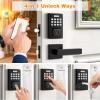 imageProbrico Keyless Entry Door Lock with Handle Smart Locks for Front Door Black Keypad Door Lock with Handle Fingerprint Door Lock Electronic Keypad Deadbolt with Handle Lever App Control Auto LockBlack