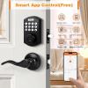 imageProbrico Keypad Door Lock with Handle Keyless Entry Door Lock Smart Locks for Front Door Fingerprint Deadbolt with Handle Black Smart Deadbolt Entry Door Handle Set