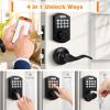 imageProbrico Keypad Door Lock with Handle Keyless Entry Door Lock Smart Locks for Front Door Fingerprint Deadbolt with Handle Black Smart Deadbolt Entry Door Handle Set