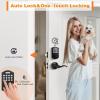 imageProbrico Keypad Door Lock with Handle Keyless Entry Door Lock Smart Locks for Front Door Fingerprint Deadbolt with Handle Black Smart Deadbolt Entry Door Handle Set