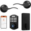 imageProbrico Keypad Door Lock with Handle Keyless Entry Door Lock Smart Locks for Front Door Fingerprint Deadbolt with Handle Black Smart Deadbolt Entry Door Handle Set