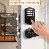 imageProbrico Keypad Door Lock with Handle Keyless Entry Door Lock Smart Locks for Front Door Fingerprint Deadbolt with Handle Black Smart Deadbolt Entry Door Handle Set