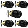 imageProbrico Matte Black Door Knobs Privacy Interior Door Knob with Lock Black Bathroom Bedroom Door Knob with Thumb Turning Locking Button 10 PackBlack