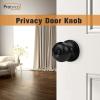 imageProbrico Matte Black Door Knobs Privacy Interior Door Knob with Lock Black Bathroom Bedroom Door Knob with Thumb Turning Locking Button 10 PackBlack