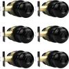 imageProbrico Matte Black Door Knobs Privacy Interior Door Knob with Lock Black Bathroom Bedroom Door Knob with Thumb Turning Locking Button 10 PackBlack