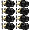 imageProbrico Matte Black Door Knobs Privacy Interior Door Knob with Lock Black Bathroom Bedroom Door Knob with Thumb Turning Locking Button 10 PackBlack